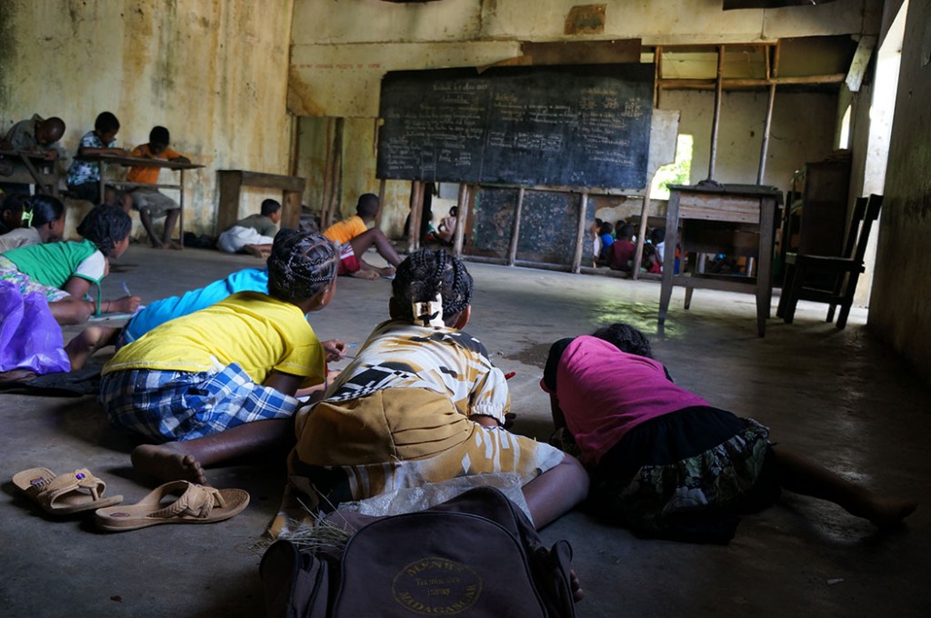 Not an unusual scene in rural classrooms